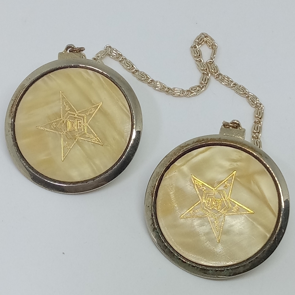 * vintage OES Order of the Eastern Star masons sweater clip keeper